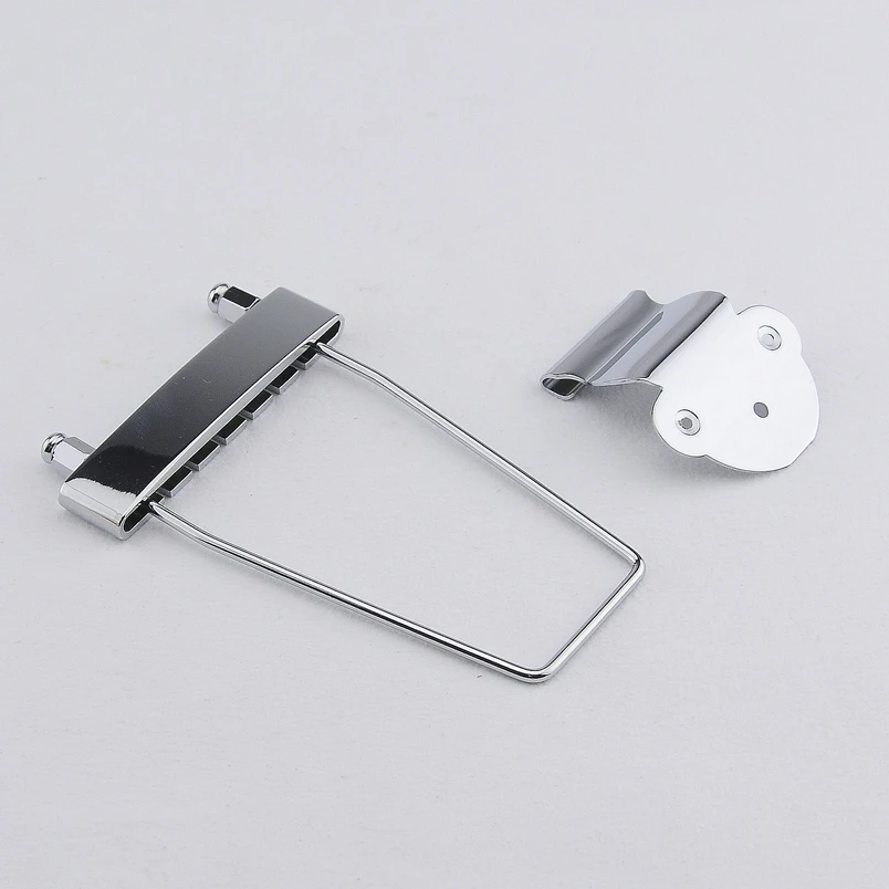 1 Set   Jazz Guitar Bridge Trapeze Tailpiece For Hollow Body Archtop Guitar  Chrome / Gold  MADE IN KOREA