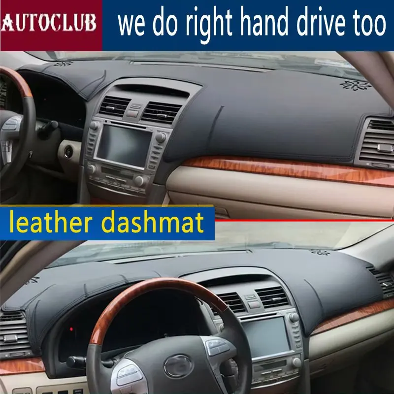 Dla Toyota Camry XV40 2006-2011 samochodów skórzane Dashmat pokrywa deski rozdzielczej Pad mata na deskę rozdzielczą osłona przeciwsłoneczna Auto 2007 2008 2009 2010