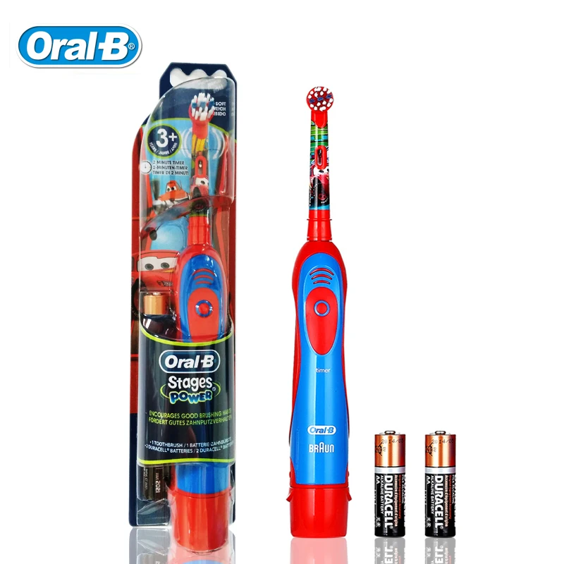 Oral-B Children's Battery Powered Electric Toothbrush Oral Dental Clean Waterproof  Kids Toothbrush Replace Heads For Age 3+