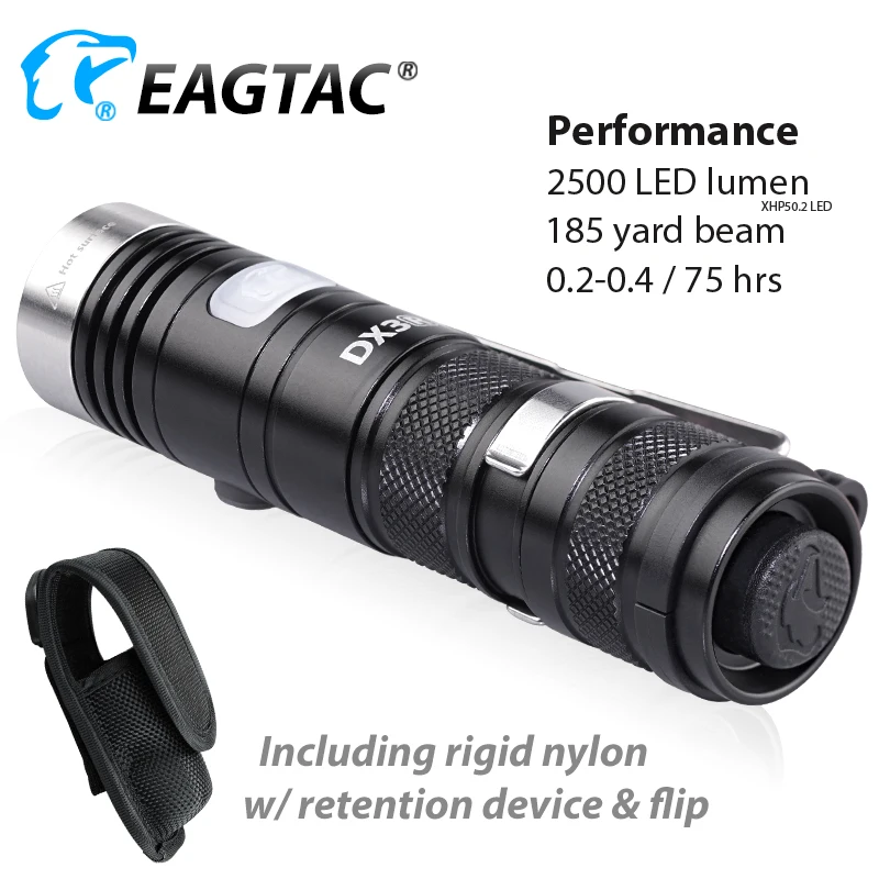 EAGTAC DX3B RC USB Rechargeable XHP50.2 2500 Lumen Super Powerful LED Flashlight Mini Pocket Torch EDC Lamp 18350 Included