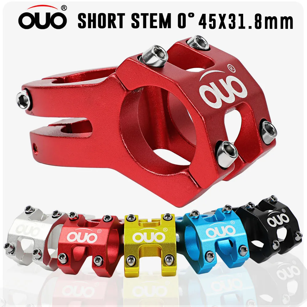 OUO قصيرة الجذعية 31.8 مللي متر المقود الجبلية الجذعية الناهض 45 مللي متر الألومنيوم دراجة جسر ل الإنحدار سباق دراجة هوائية جبلية دراجة Accessori