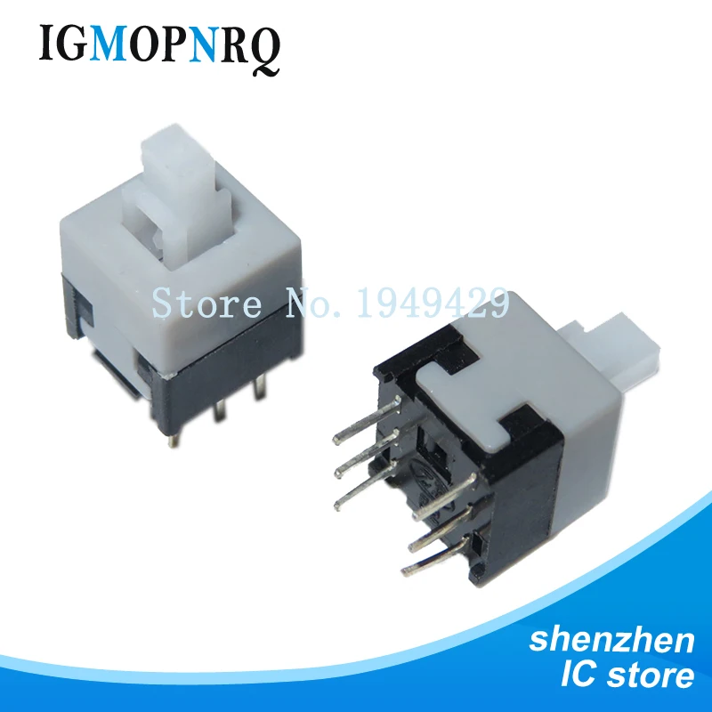 10PCS 5.8x5.8mm 6 Pin DIP Without Lock ON/OFF Self-Reset Push Switch Power Switch Key Button Switch