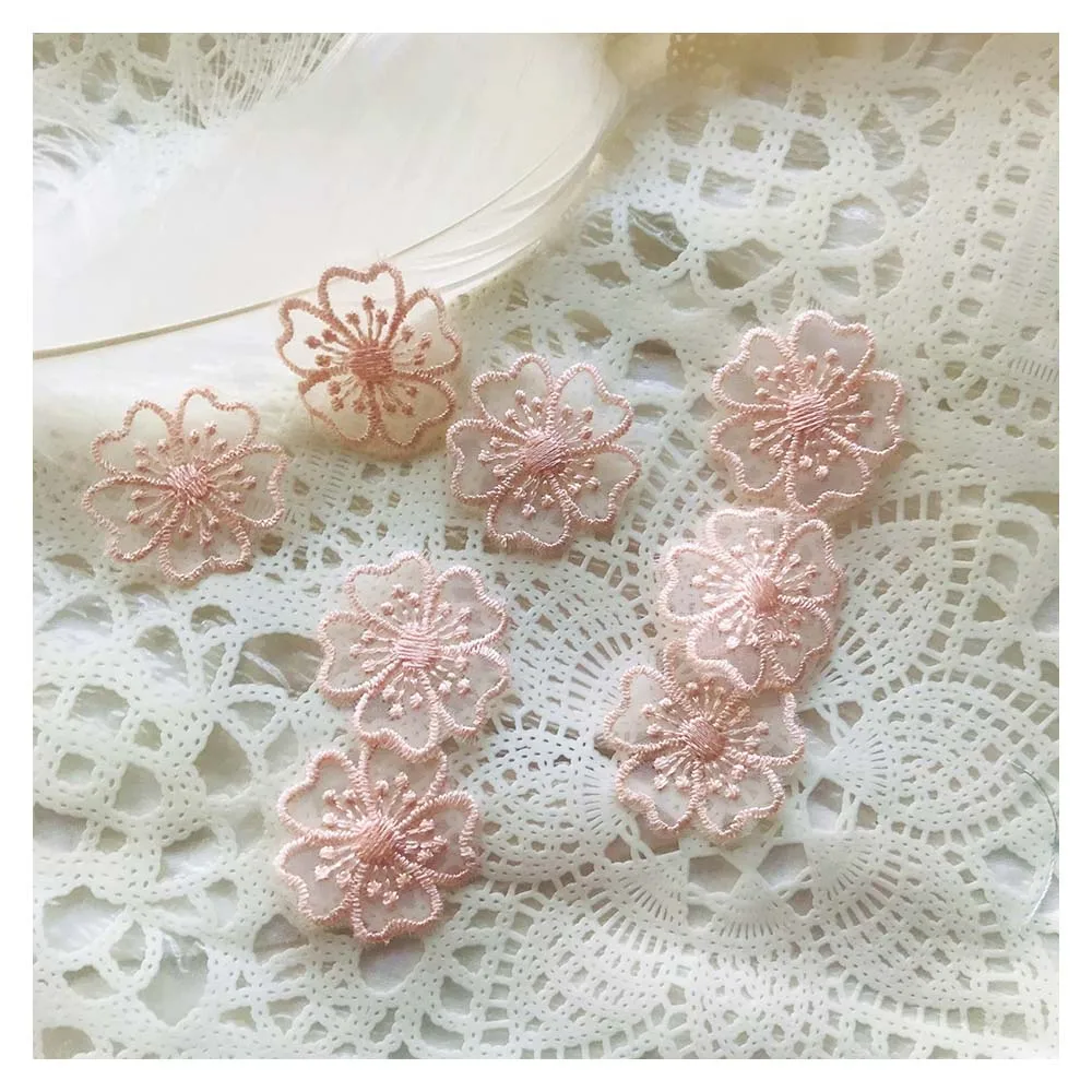 

Flower Appliques 20pcs Pink Organza Embroidery Floral Patches for Dress Sweater Clothes Mending Holes 2.8cm 1.1" Wide L14F15