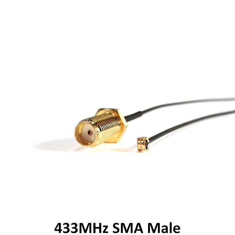 GRANDWISDOM 10pcs 433mhz antenna 2-3dbi sma male lora antene iot module lorawan antene ipex 1 SMA female pigtail Extension Cable
