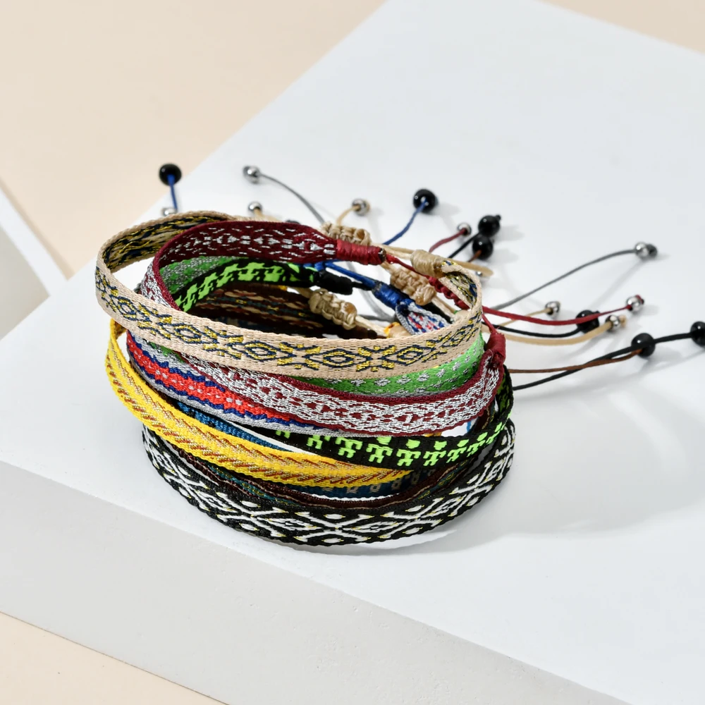 ZMZY Weave New Boho Handmade Braided Bracelets For Women Pattern Adjustable Rope Bracelet Vintage Colombia Wayuu Jewelry