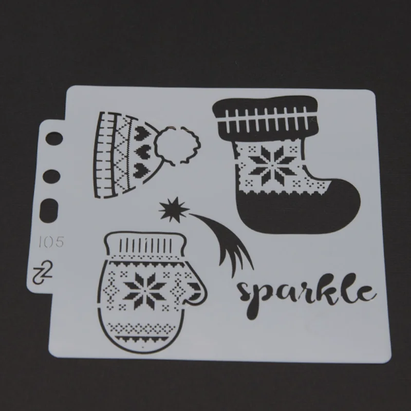 6 шт., трафареты с рисунком Санта-оленя