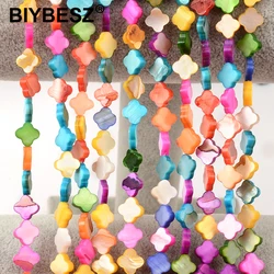 HOT Sale Four Leaf Clover 6/8/10/12mm Colorful Charm Shell Beads DIY Necklace Bracelet Accessories Jewelry Findings