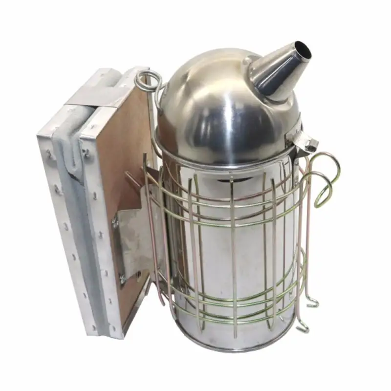 Stainless Steel Beekeeping Smoker Equipment Hive Box Tool Supplies For Beehive Bee Manual Smoke Maker With Hanging Hook Tools