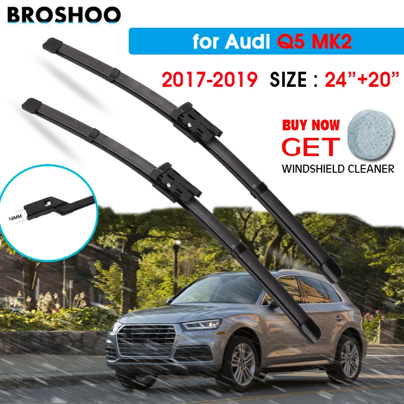 

Car Wiper Blade For AUDI Q5 MK2 24"+20" 2017-2019 Auto Windscreen Windshield Wiper Blade Window Wash Car Equipped Push Button