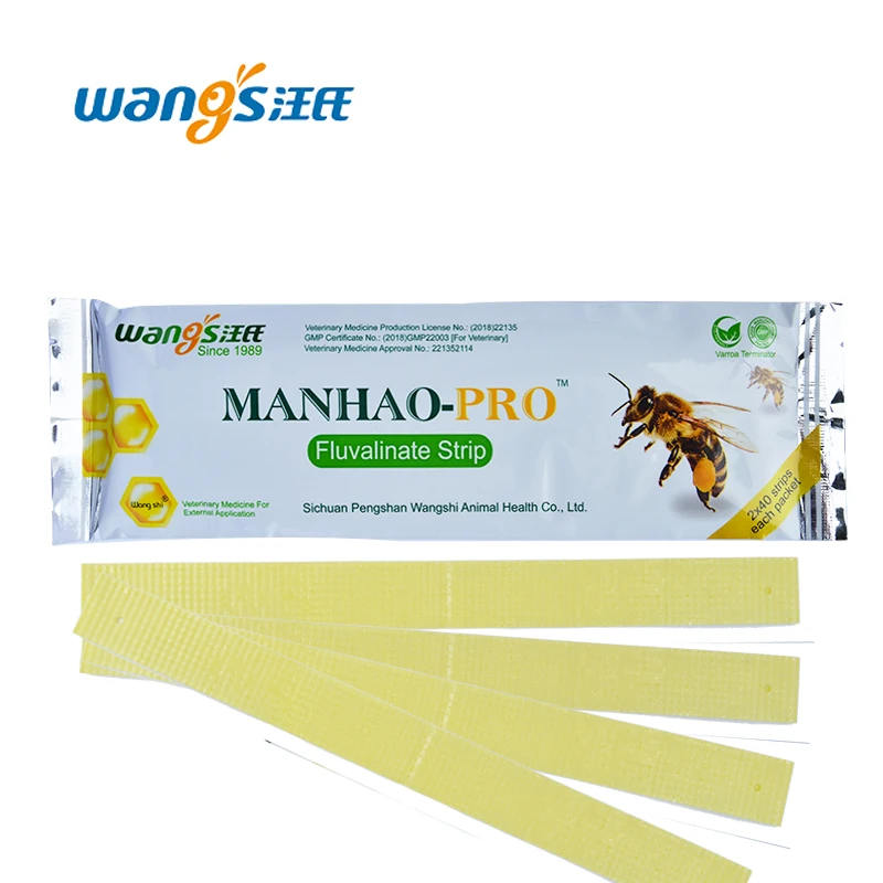 12PCS Wangshi Manhao Short 80Strips Fluvalinate Strips Apiculture Varroa Treatment Beekeeping Supplies Medicine for Bees