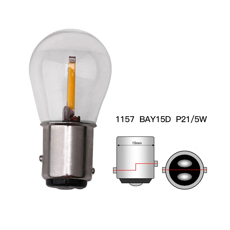 2PCS TCar Light Bulb Filament Chip P21w Ba15s 1156 Led Auto White 1157 24v led Instructions Lamp Reverse Turning