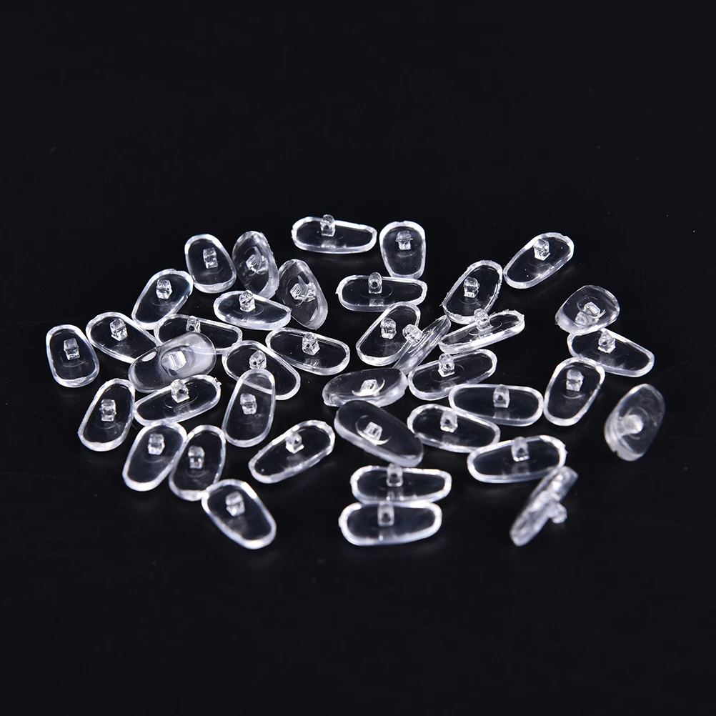 100PCS=50Pairs Oval Silicone Nose Pads On Glasses Embedding Cassette Anti-Slip Accessories For Frameless Eyeglasses