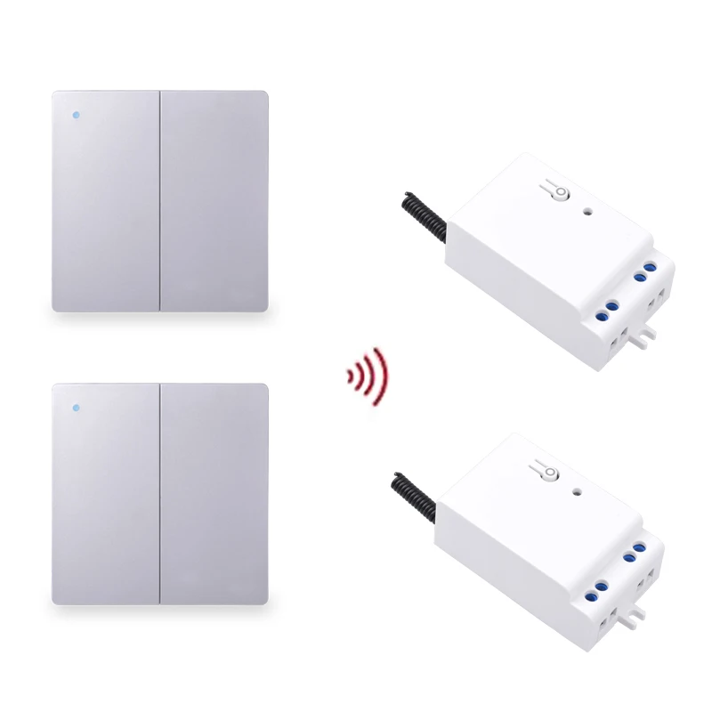 RF433 Wireless Wall Light Switch Self-Powered Remote Control No Battery No Wire IP54 Waterproof Indoor Outdoor White Grey Gold