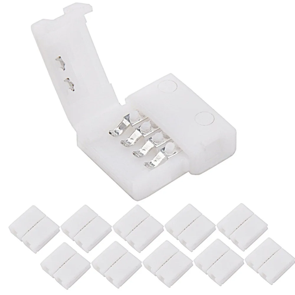 50pcs 2Pin 4Pin Led Connector Clip 8mm/10mm PCB Strip To Strip For 5050 3528 3014 5630 LED Single Color/ RGB LED Strip Light