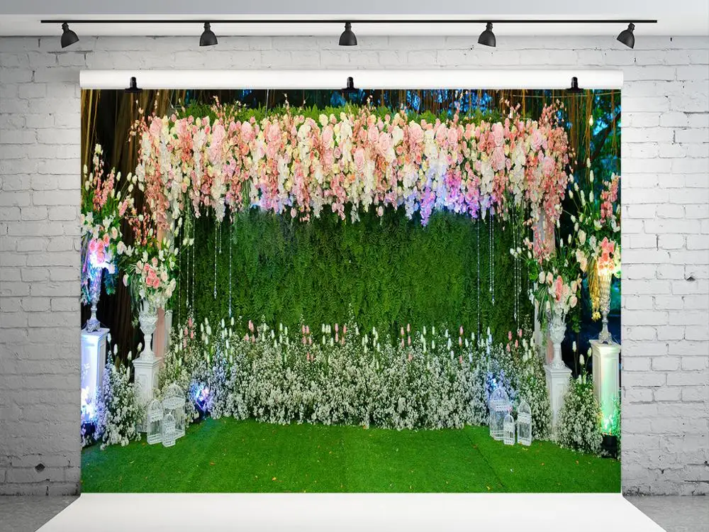 

VinylBDS 10x10ft Flowers Wall Wedding Backdrop Photography Princess Decoracion Photographic Backdrop Wedding Picture Background