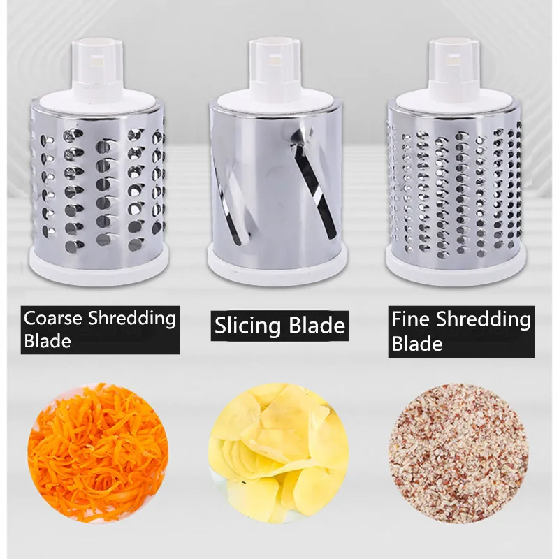 Vegetable Slicer Manual Kitchen Accessories Grater Cutter Potato Fruit Vegetable Chopper 3 in 1 Multifunctional Rotary Grater