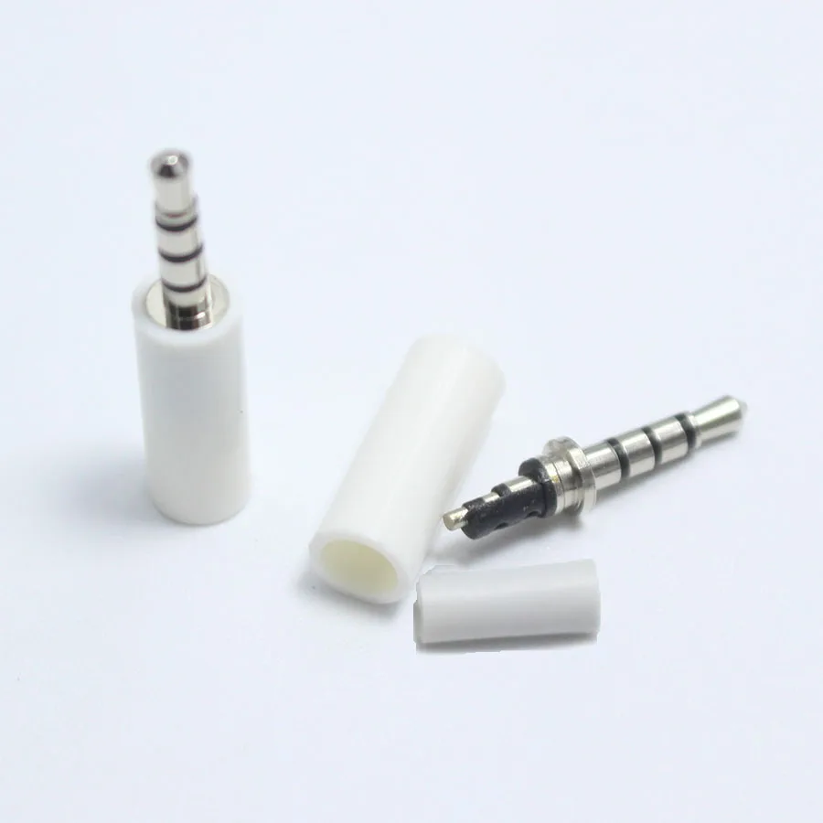 2pcs White / Black 2.5mm Stereo Headset Plug 4 Pole 3 Pole 2.5 Audio Plug Jack Adapter Connector For Iphone New Outlet 2.5mm