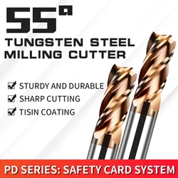 Augt HRC55 Carbide End Mill 4 Fluiten Koper Frees Legering Coating Wolfraam Staal Snijgereedschap Voor Cnc Maching Endmills