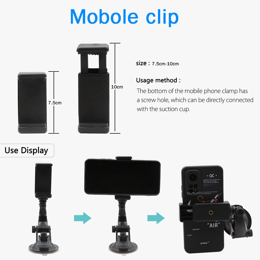 Cámara de acción con ventosa, cámara deportiva, trípode para soporte de registro de coche, soporte para teléfono Gopro Hero 10 9 8 7 6, accesorios