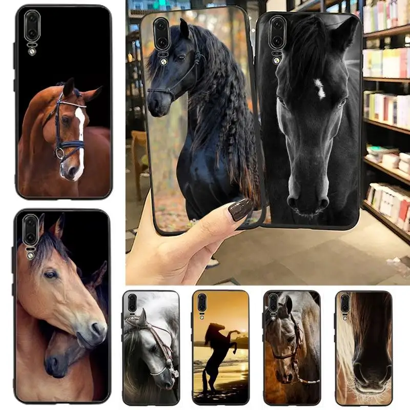 Horse animal painting pattern Luxury Phone Cover For Huawei P9 P10 P20 P30 Pro Lite smart Mate 10 Lite 20 Y5 Y6 Y7 2018 2019