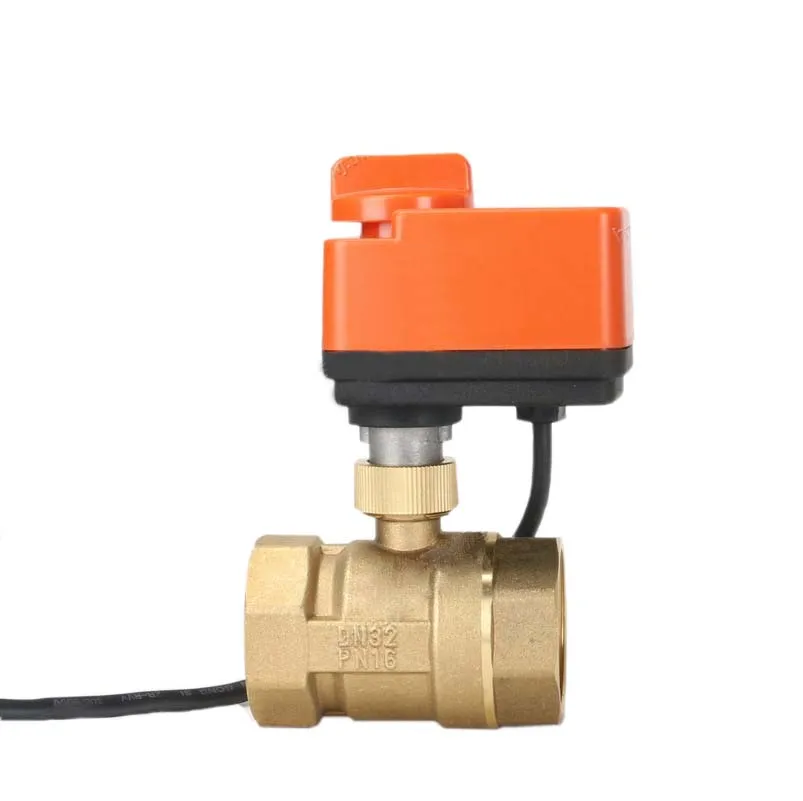 Imagem -03 - Latão Válvula de Esfera Elétrica com Interruptor Manual Motorizada Ball Valve Point Control 3-wire 220v 12v 24v 2