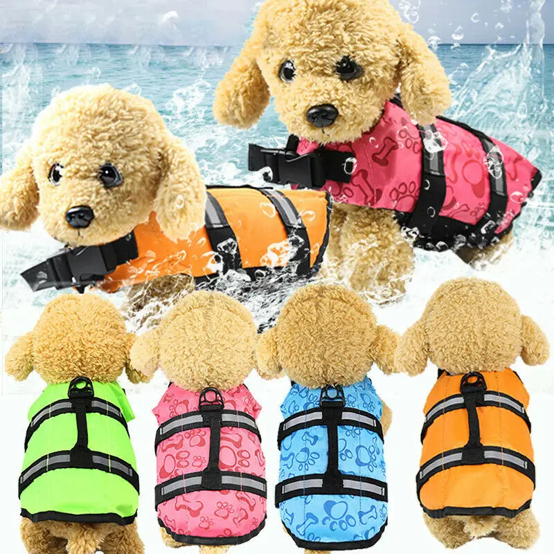 

Pet Swimming Safety Vest Dog Puppy Life Jacket Reflective Stripe Aid Flotation Life Vest Reflective Safety Swimming Suit