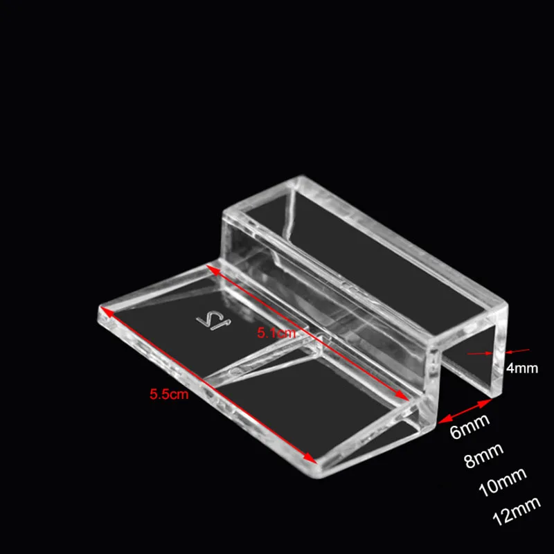 6/8/10/12mm Plastic Aquarium Fish Tank Acrylic Clips Glass Cover Support Holders Accessories for Aquarium Filter Lamp Stand