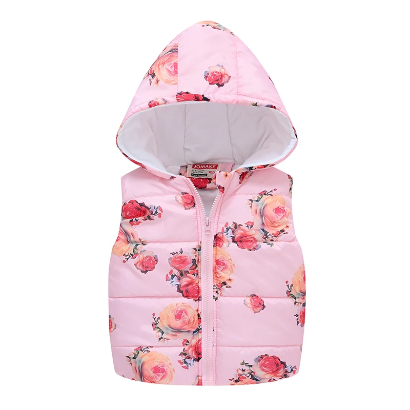 2 3 4 5 6 Years Girls Vest Spring Autumn Hooded Fashion Boys Jacket Sleeveless Zipper Cartoon Coat Princess Gifts Kids Clothes