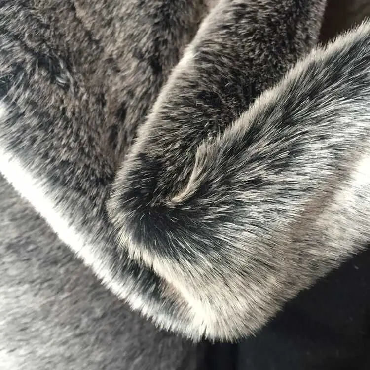 White frosting tip faux plush fur fabric for coat vest Fur collar 170*50cm 2cm long hair plush fur tissu telas