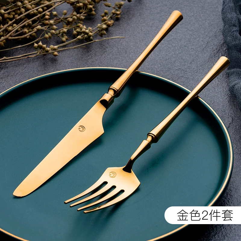 Stainless Steel Dinnerware Set Gold Luxury Fork Spoon Knife Set Kitchen Tableware Set Korean Food Vaisselle Kitchen BC50CJ