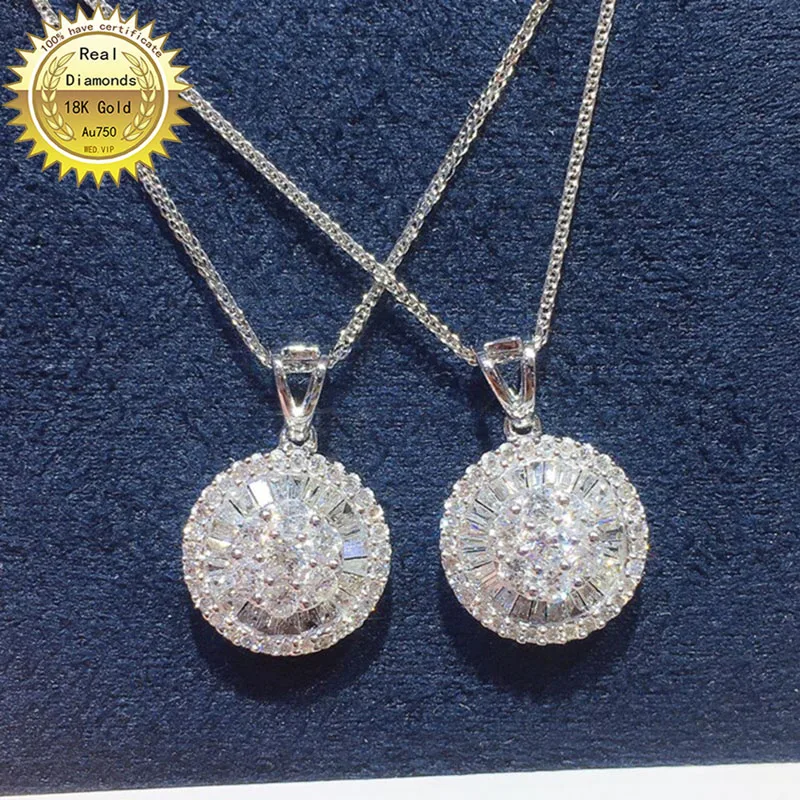 

100% 18K white gold natural diamond necklace all use 0.4ct diamond and have certificate HM029