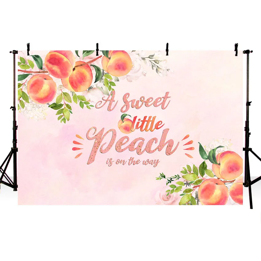 Avezano Photography Backdrop Baby Shower Sweet Little Peach Decor Pink Banner Background Photo Studio Photocall Photozone