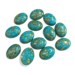 100PCS Natural Stones Blue Turquoise Jade Stone Cabochon No Hole Beads for Making Jewelry DIY Ring Accessories Scattered Beads