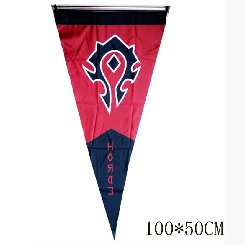 Horde Alliance-Bandera de Dacron para fiesta de Cosplay, 128x64cm