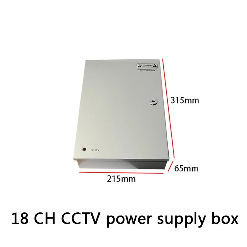 18 Port Channel 480W CCTV Power Supply Box Distribution Metal Fuse AC 110 -240V to DC 12V 40A 24V 20A for Surveillance Camera