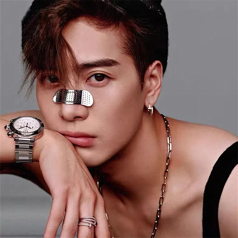 Nose Cuffs Band-Aid Metal Nose Clip Face Jewelry Trends Weird Accessories For Men and Women Bar Party Dress Up