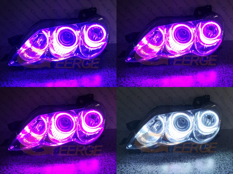 For Toyota Mark X Mark-X I REIZ 2004-2009 RF Remote Bluetooth App Multi-Color Ultra Bright RGB LED Angel Eyes Kit Halo Rings