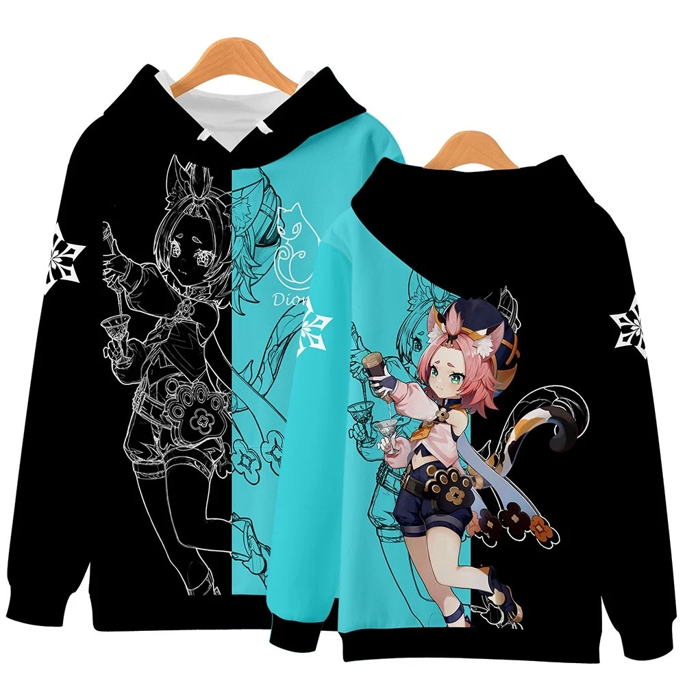 Anime Genshin Impact Game Hoodies Women Men 3D Long Sleeve Couple Sweatshirt Pullover Cosplay Oversized Kids Boys Girls Hoodie