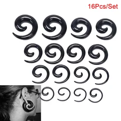 16Pcs/Set Fashion Snail Spiral Taper Flesh Tunnel Ear Stretcher Expander Stretching Plug