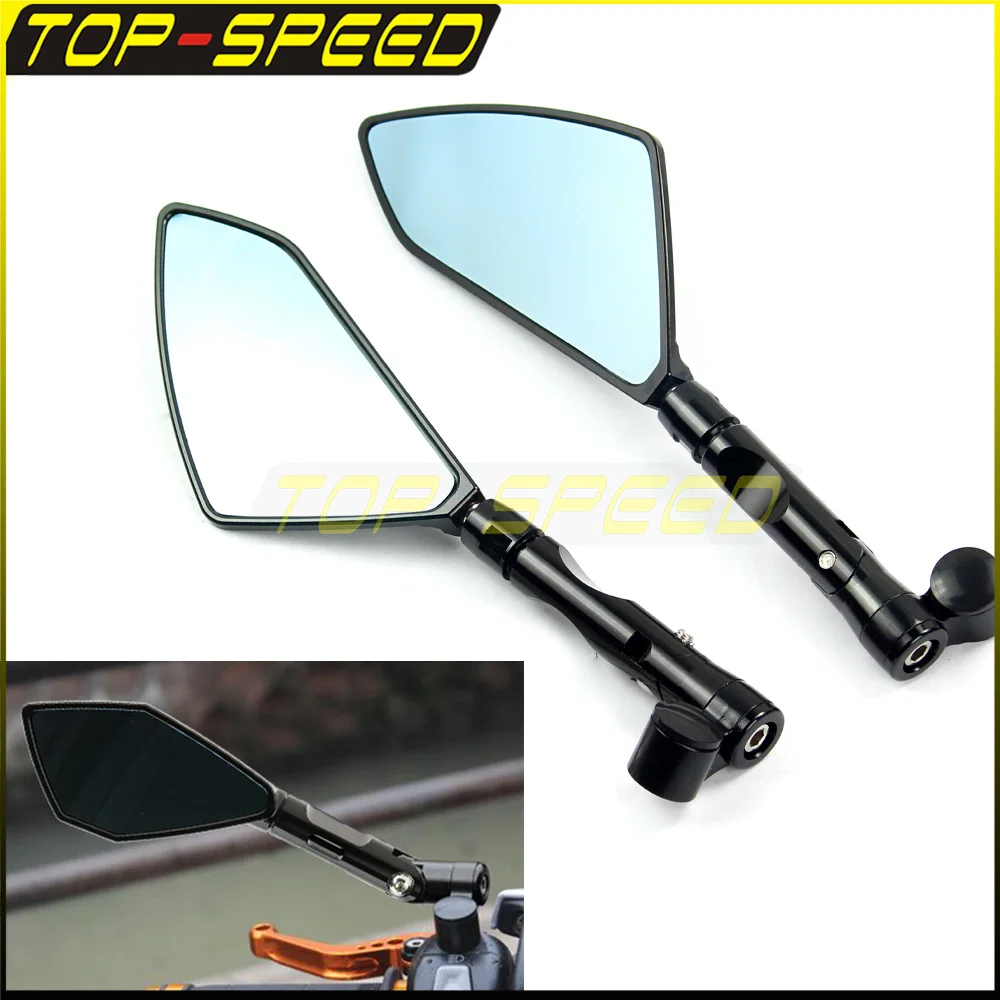 Universal Motorcycle 8mm 10mm Black/Gold/Red Handle Bar Rearview Side Mirror Aluminum For Suzuki Yamaha Kawasaki Honda