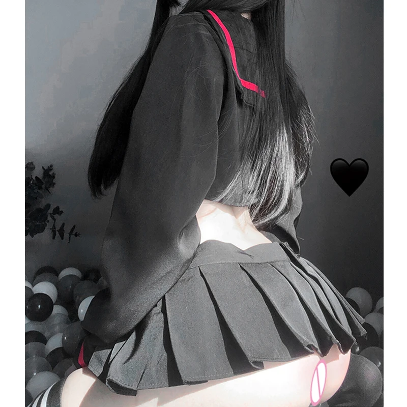 Sexy Lingerie Anime Cosplay Costume JK Uniform Kwaii Lolita Mini Top Skirt Erotic Roleplay Set Student Sailor with Red Bow