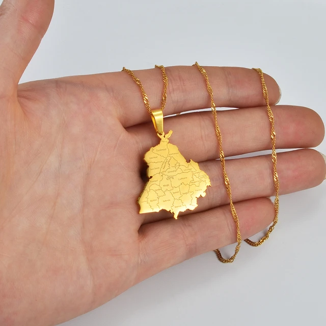 Anniyo 3.2cm India Punjab State Map Pendant Necklace Jewelry 233521 AliExpress