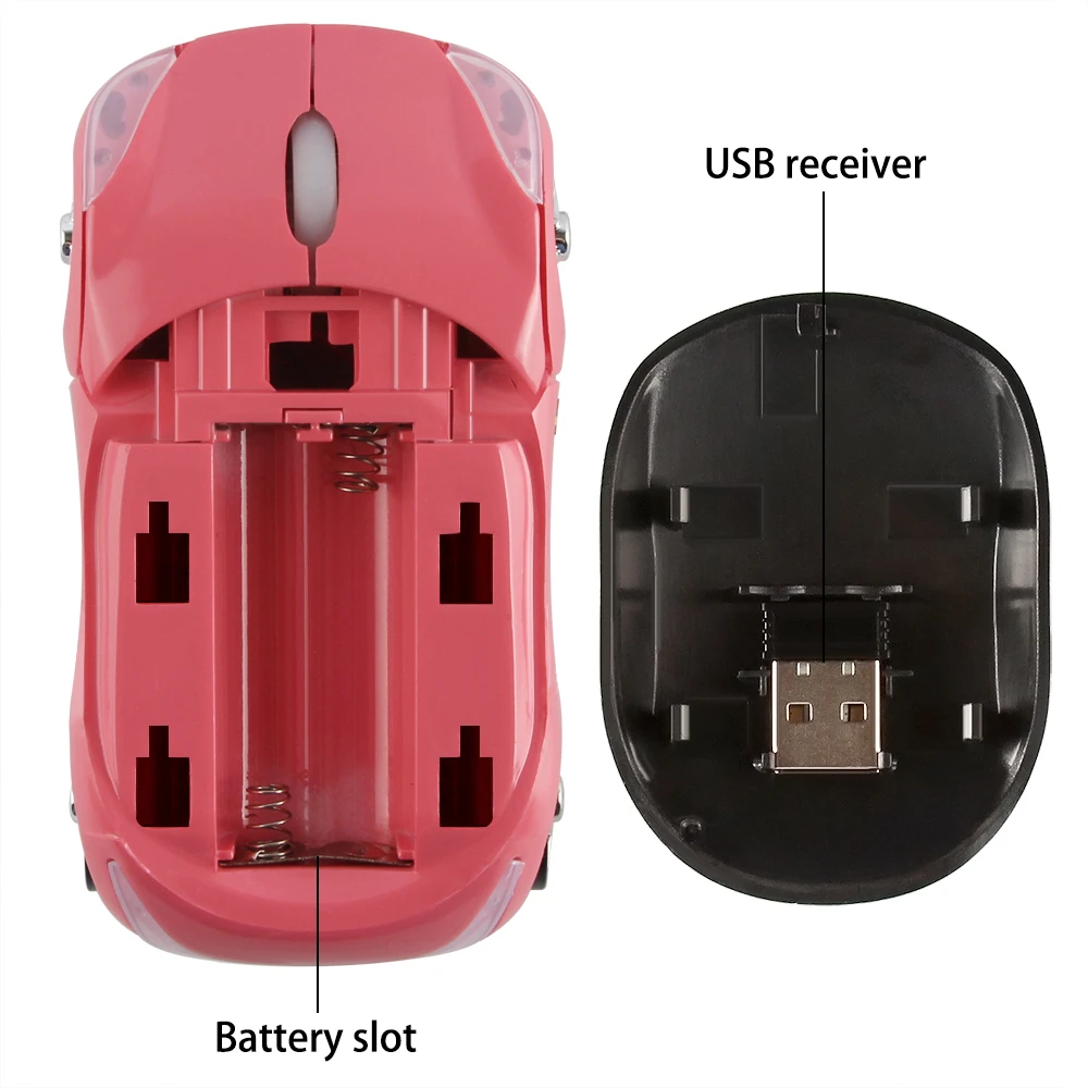 CHYI Mouse nirkabel Mini bentuk mobil ergonomis, Mouse komputer mobil olahraga optik Usb lucu 3D keren hadiah PC untuk Laptop