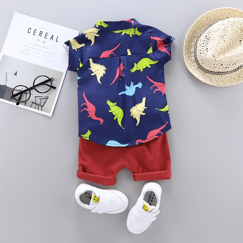 Toddler Baby Boys Girls Clothes Sets For Summer Boys Clothing Outfits Suit Cartoon Dinosaur Printing T Shirt +Shorts Pants