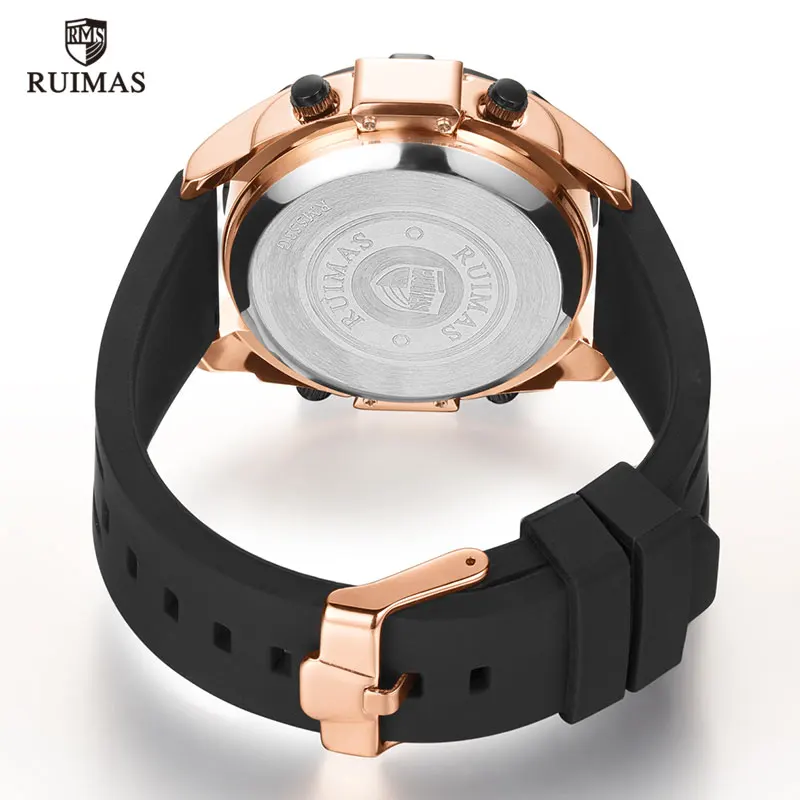 RUIMAS Luxury Roller Digital Quartz Watches Men Waterproof Wristwatch Top Brand Military Sports Watch Man Relogios Masculino 553