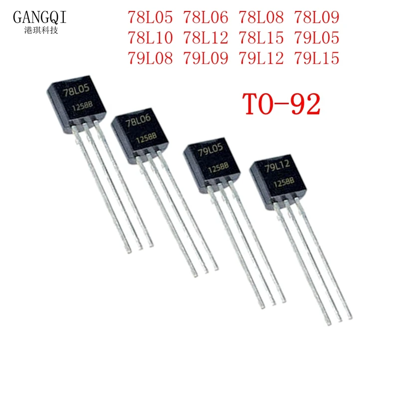 50PCS TO-92 78L05 78L06 78L08 78L09 78L10 78L12 78L15 79L05 79L08 79L09 79L12 79L15 Voltage Regulator Triodes TO92