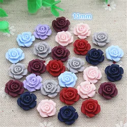 50 pezzi colori della miscela resina Vintage antica fiori di rosa Flatback Cabochon gioielli fai da te/decorazione Scrapbooking artigianale, 13mm