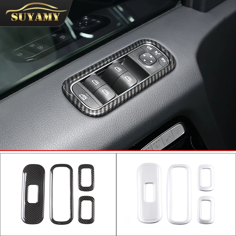 

Carbon Fiber Color Car Window Glass Lifting Frame Decoration Sticker For Mercedes Benz G Class W463 2019-2020 Auto Accessories