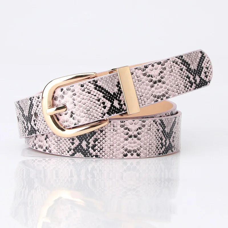 Trend new Ladies Belt snake pattern PU leather Pin buckel Belt Fashion simple jeans belt wind Women's Belt