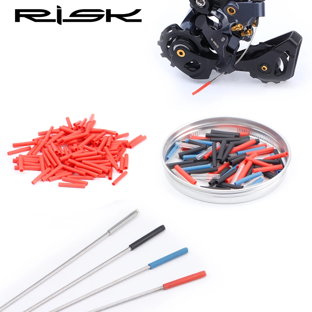 40pcs RISK Heat Shrink Bicycle Inner Cable Cap Brake Shifter Cable Tip Wire End Cap Crimp Bike Derailleur Shift Wire Ferrules